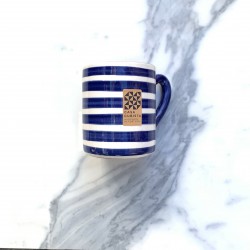 Mug en céramique rayures horizontales bleu