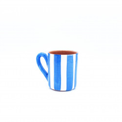 Mug en céramique rayures verticales bleu clair