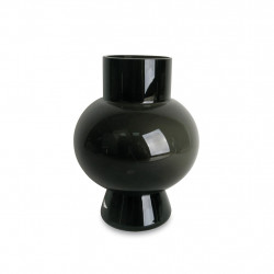 Vase rond noir en verre