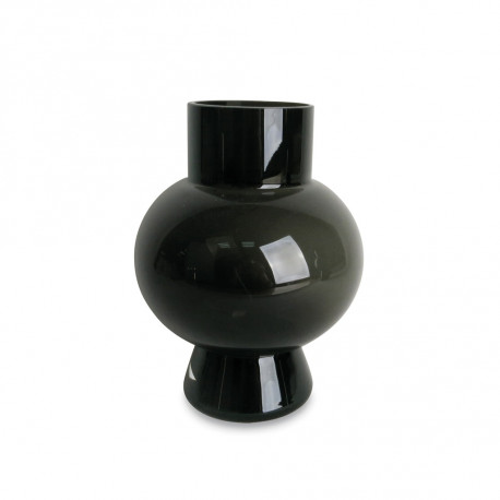 Vase rond noir en verre