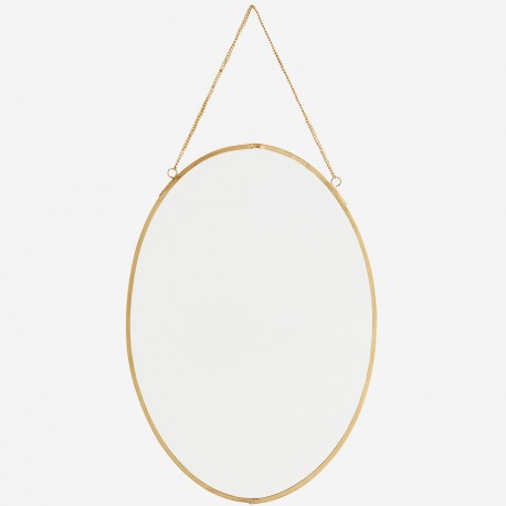 Miroir ovale doré à suspendre