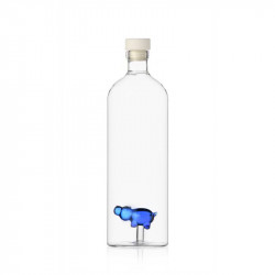 Bouteille en verre Hippo Bleu