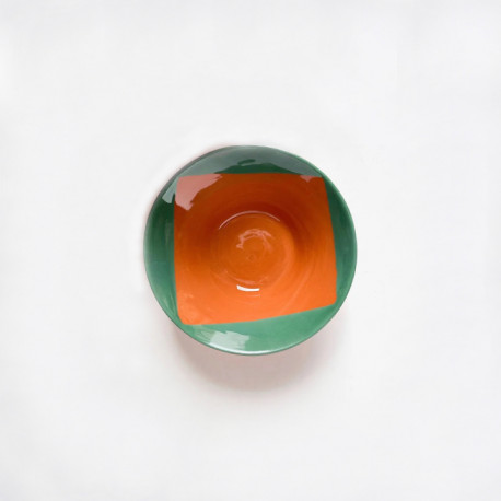 Petit bol en céramique Square dipped vert Casa Cubista