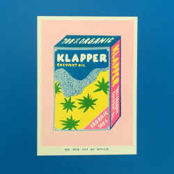 Petite affiche risographie, huile de noix de coco biologique Klapper