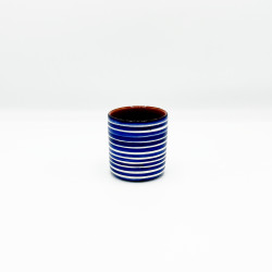 Tasse à espresso rayures classiques - bleu